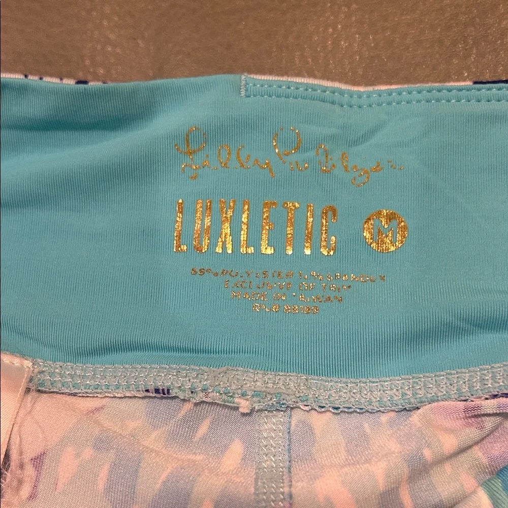 Lilly Pulitzer Multicolor Patterned Leggings Luxletic Medium Euc - Picture 3 of 6